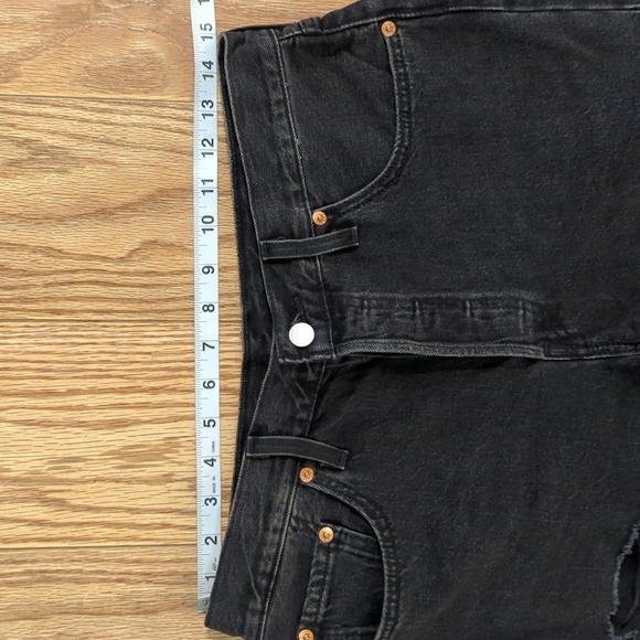 Levi's 501 black cutoff jean shorts button-fly 100% cotton women's size 29" - Picture 2 of 7